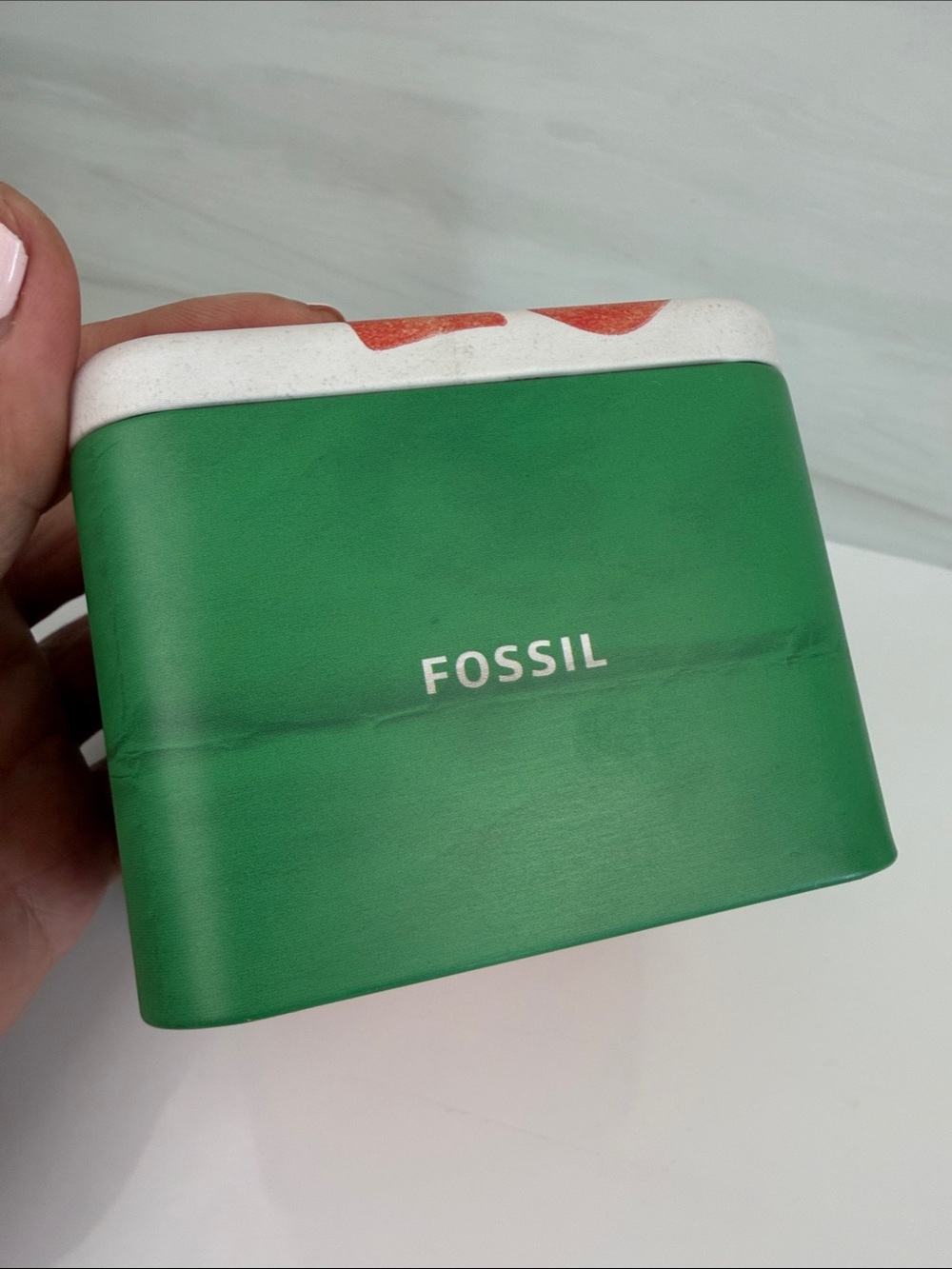 FOSSIL Blue Key Pattern Decorative Tin Box - Watch container - Picture 3 of 7